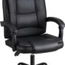 High-back ergonomic office swivel chair, executive seat with tilt function, PU leather gaming chair, supports up to 150kg(Black) Image 3