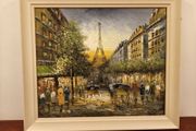 Oil painting, Paris scene