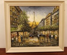 Oil painting, Paris scene