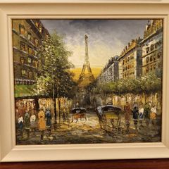Oil painting, Paris scene