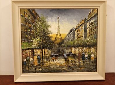 Oil painting, Paris scene