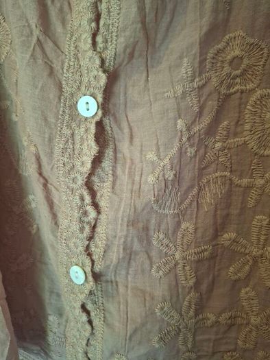 powder pink cotton shirt with embroidery XL