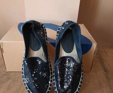 Glitter espadrilles blank - size UK 2