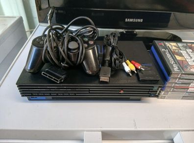 ps2 console + games