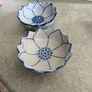 Andrea by Sadek Lotus Bowl Blue White Porcelain Floral Trinket Dish 4.5 Inch 18.00 euro each one. Image 2