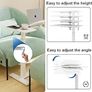 Adjustable Pneumatic Overbed Table with Wheels Split Top Tilting Bedside Bed Table with Tray Rolling Laptop Computer Standing Desk Cart Height 69.5-102cm Image 5