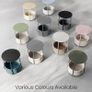 Side Table, Round End Table with Fabric Basket, Spacious, for Living Room Bedroom, Bedside Table, Modern Style, White and Beige LET223W10 Image 3