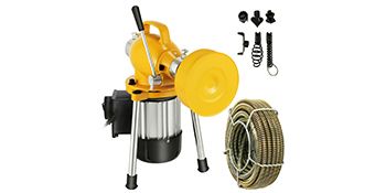 Auger Pipe Drain Cleaning Machine 400W Electric Drain Cleaner 20-125MM Tube Unblocker Toilet Sewer Dredger Set