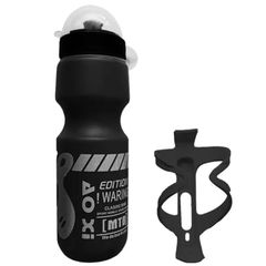 750ML Mountain Bike Bicycle Cycling Water Drink Bottle+Holder Cage Outdoor Sports Plastic Portable Kettle Water Bottle Drinkware