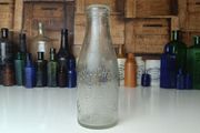 500 - J McCulloch and Sons Gerrardstown Vintage Clear Glass Cork Top Collectible Decorative Milk Bottle
