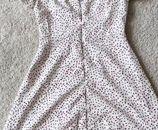 MISSGUIDED White Printed Button Through Tea Dress Size UK 4 (EUR 32)