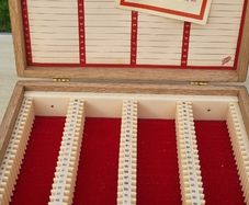 Vintage wooden slide storage box