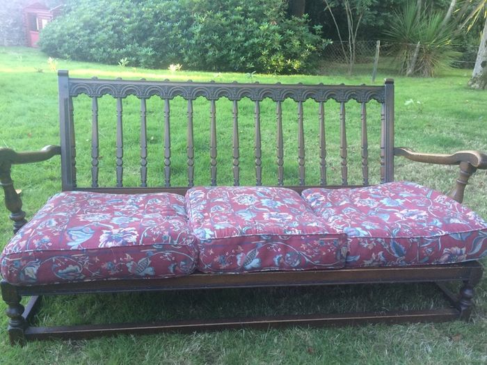 Unusual Wooden Frame Sofa with removal cushions