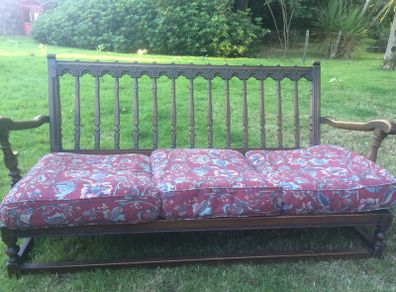 Unusual Wooden Frame Sofa with removal cushions