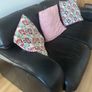 Leather style sofa, black Image 3