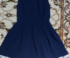 Designer Dress uk8 as new navy with lace