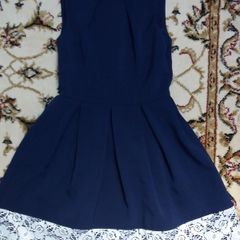 Designer Dress uk8 as new navy with lace