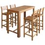 Bar Table and Chair Set 5 Pieces Solid Acacia Wood Image 2