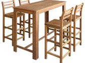Bar Table and Chair Set 5 Pieces Solid Acacia Wood