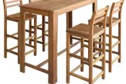 Bar Table and Chair Set 5 Pieces Solid Acacia Wood