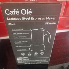 Grunwerg stainless stell cafe ole 9 cup espresso maker
