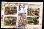 1995 Ireland Singapore '95 Commemorative Stamp Exhibition Slogan overprinted on Railways (MS15) Miniature Sheet Mint Never Hinged (MNH)