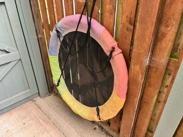 Wooden Swing Set with Slide + Swing Accessories