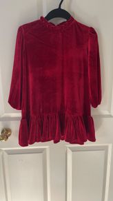 BRAND NEW Girls Velvet Red Dress 6-7yrs / 7-8yrs