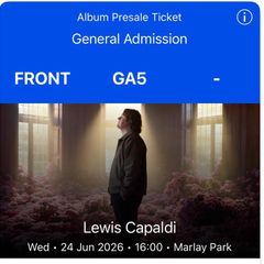 Lewis Capaldi Tickets | Marley Park | June 24th