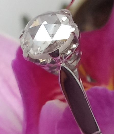 Antique Diamond 18ct White Gold Solitaire Ring