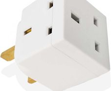2 Way 3 Pin Power Plug Adaptor Splitter 13A Multi Wall Plug Cube 3 pins Socket Splitter Extension Plug adaptor UK Socket Splitter Block for Kitchen, Home, Office etc (pack of 1)