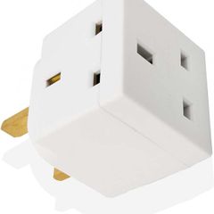 2 Way 3 Pin Power Plug Adaptor Splitter 13A Multi Wall Plug Cube 3 pins Socket Splitter Extension Plug adaptor UK Socket Splitter Block for Kitchen, Home, Office etc (pack of 1)