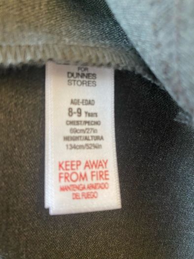 Dunnes grey pinafore (as new) age 8-9