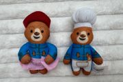Set of 2 The Adventures of Paddington Bear Ballerina Dancer Chef McDonalds 2022 Plush Used Please see pictures