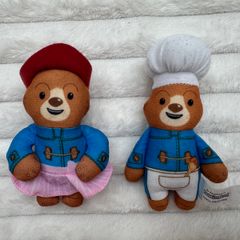 Set of 2 The Adventures of Paddington Bear Ballerina Dancer Chef McDonalds 2022 Plush Used Please see pictures