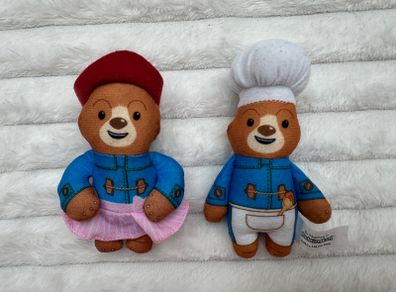 Set of 2 The Adventures of Paddington Bear Ballerina Dancer Chef McDonalds 2022 Plush Used Please see pictures