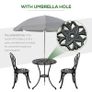 3PCs Garden Table Set Bistro Set Round Table with Umbrella Hole and 2 Chairs for Outdoor Indoor Patio Balcony Aluminium Image 4
