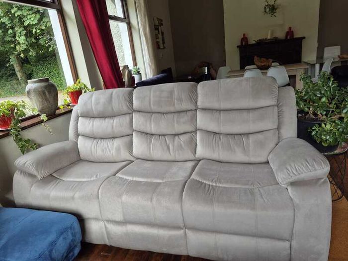 3-Seater Brown Recliner Sofa