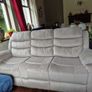 3 Seater Fabric Recliner Sofa ,Brown Image 2