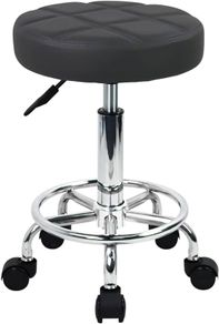 NEW SALE PU Leather Round Rolling Stool Swivel Height Adjustment Home Office Stool Drafting Lab Kitchen Massage Stools with wheels Office Chair