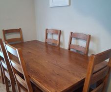 Solid Oak 6ft Dining Table and 6 matching solid oak chairs