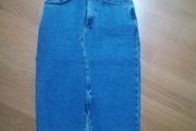 Denim pencil skirt