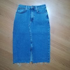 Denim pencil skirt