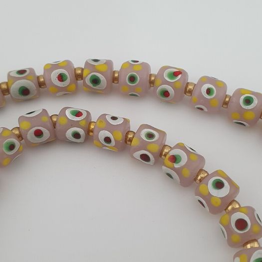 Vintage Venetian Style Tiny Eyes Glass Beads Necklace