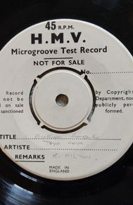 Vintage HMV Test Record 7" Ronnie Hilton 1950s