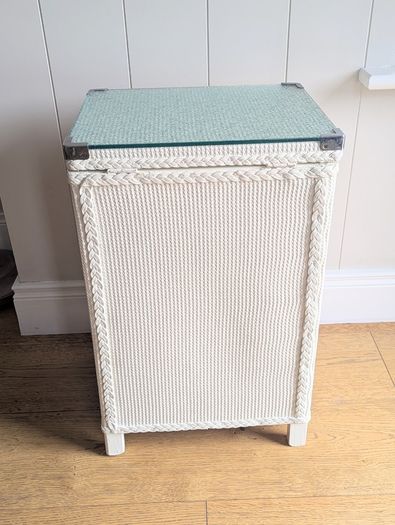 Antique Woven Laundry Basket or Bedside Locker