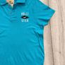 Hollister Mens Turquoise Blue Diamond Logo Polo Shirt (Size L) Image 3