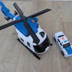 Helicopter and police car