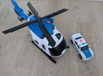 Helicopter and police car