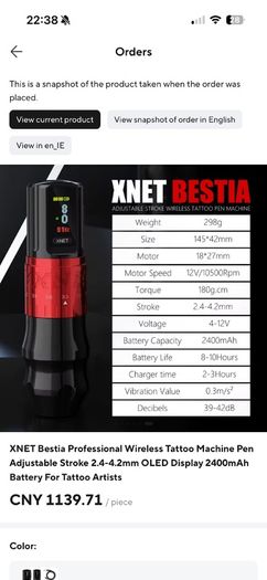 Tattoo Equipment Kit XNET Bestia Wireless Pen, Stencil Printer & Accessories